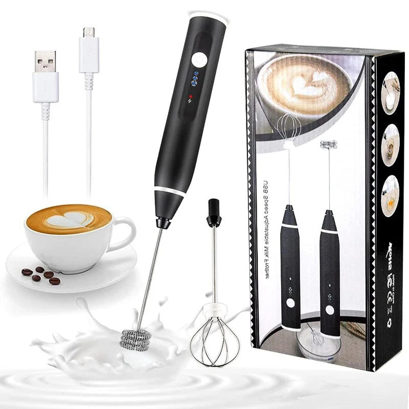 Live in style® Portable Electric Milk Frothers Wireless Rechargeable Handheld Blender Egg Beater with USB Mini Mixer for Coffee Cream