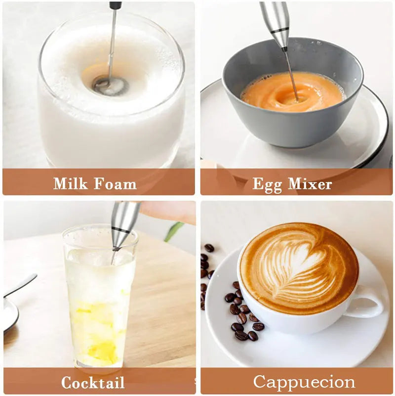 Live in style® Portable Electric Milk Frothers Wireless Rechargeable Handheld Blender Egg Beater with USB Mini Mixer for Coffee Cream