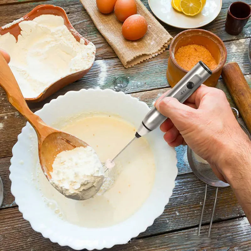 Live in style® Portable Electric Milk Frothers Wireless Rechargeable Handheld Blender Egg Beater with USB Mini Mixer for Coffee Cream