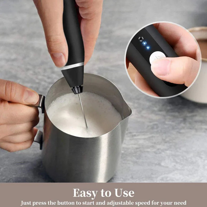 Live in style® Portable Electric Milk Frothers Wireless Rechargeable Handheld Blender Egg Beater with USB Mini Mixer for Coffee Cream
