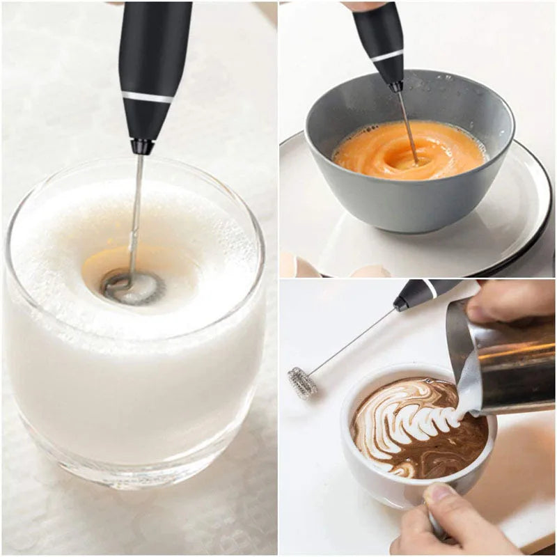 Live in style® Portable Electric Milk Frothers Wireless Rechargeable Handheld Blender Egg Beater with USB Mini Mixer for Coffee Cream