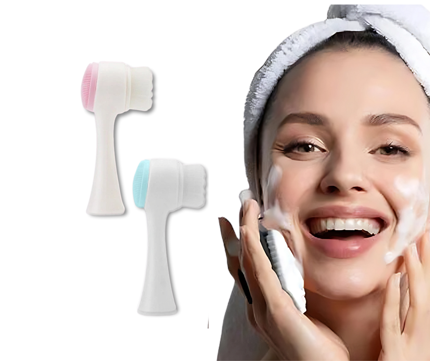 Live in style® Double-Sided Soft Silicone Facial Cleansing Brush