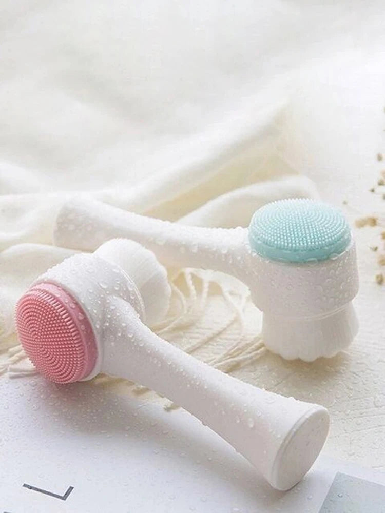 Live in style® Double-Sided Soft Silicone Facial Cleansing Brush