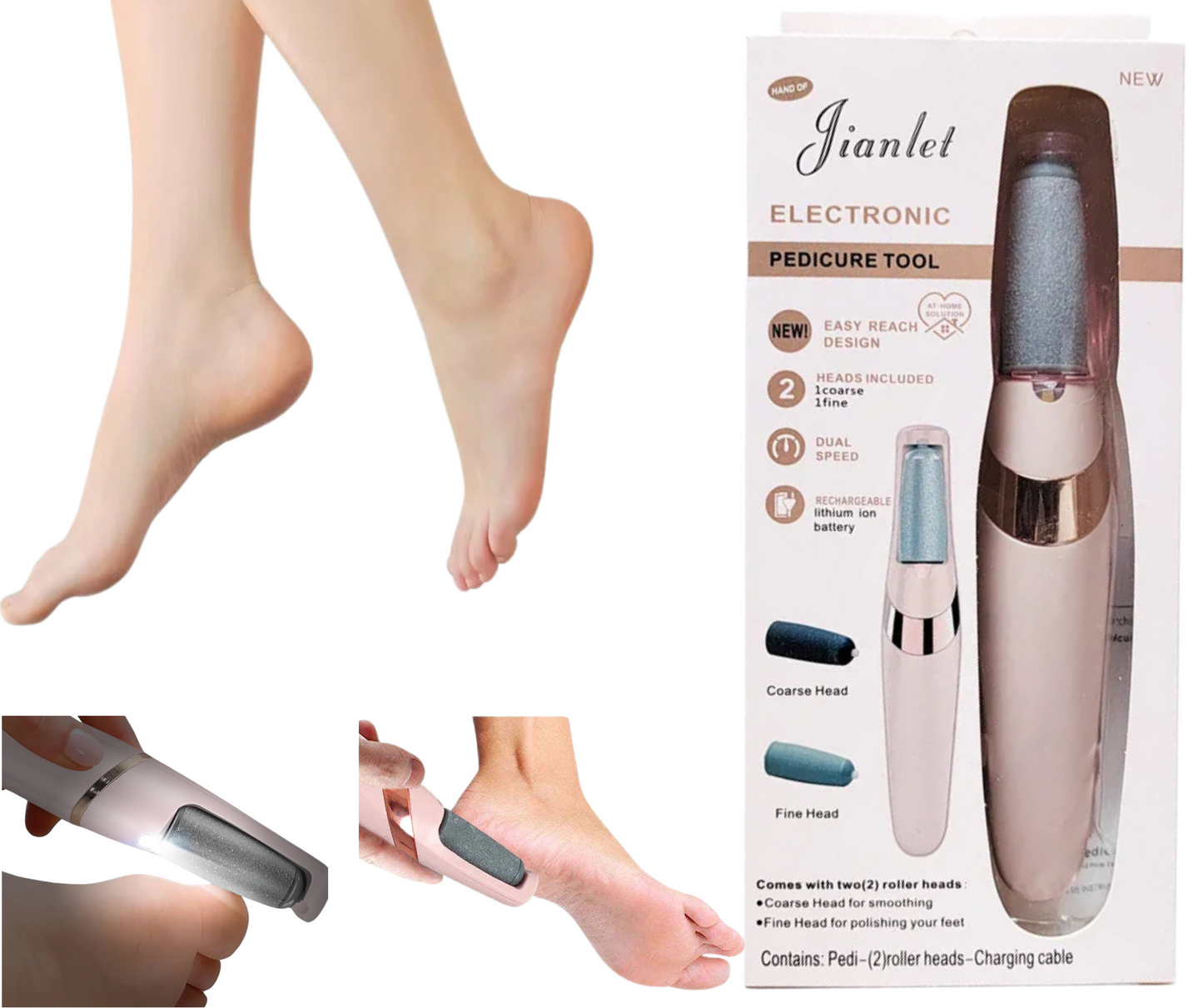 Live in style® Electric Foot File – Professional Pedicure Tool for Smooth, Callus-Free Heels
